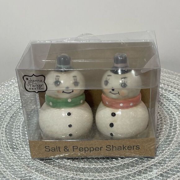 Johanna Parker Snowman Salt & Pepper Shakers NWT - Picture 6 of 9